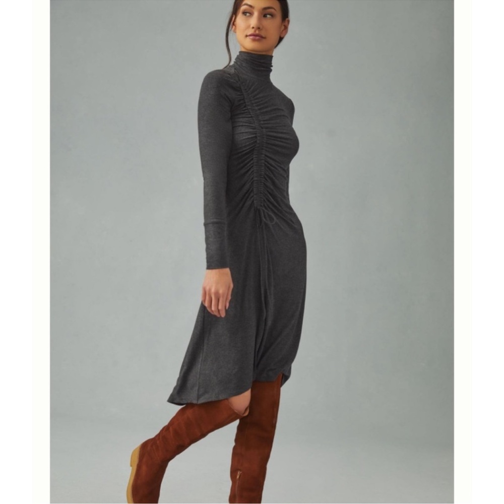 Daily Practice by Anthropologie Ruched Dress in Raspberry. Size M NWOT - Picture 7 of 14